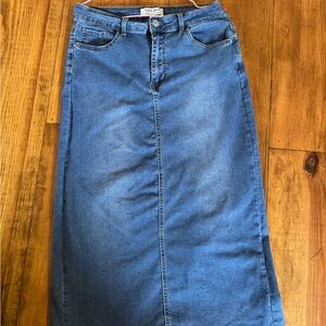 Wax Jean Women's Blue Straight-Leg Denim Skirt